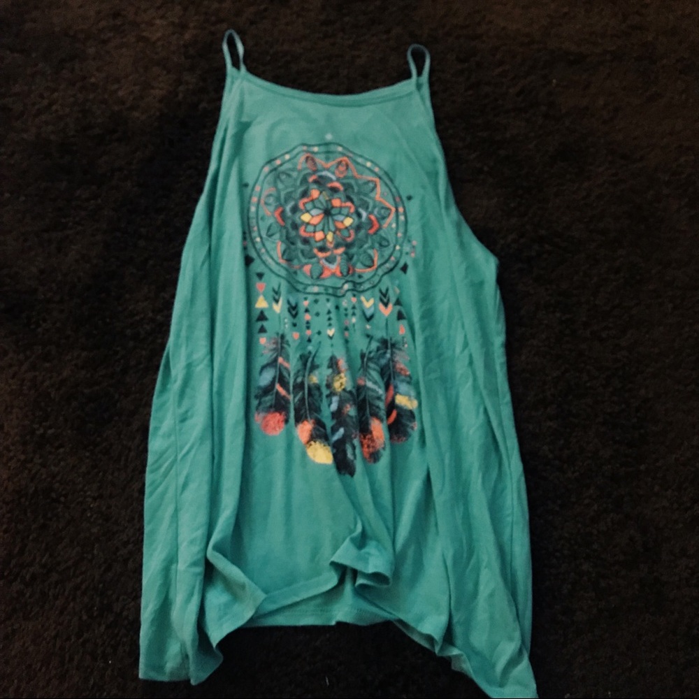 Tunic length Teal Dreamcatcher tank